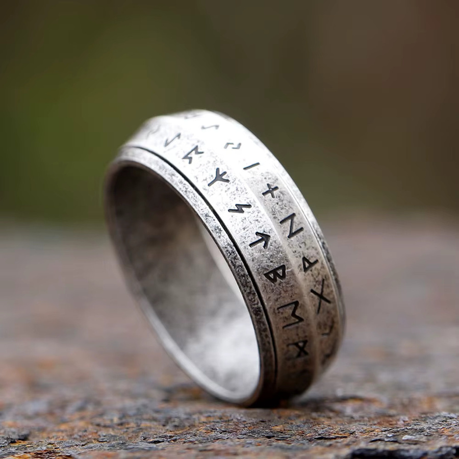 Herrenring Edelstahl, Retro, Silber - Bild 2