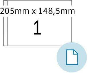 HERMA Blattetiketten 8493, weiß, Papier, permanenthaftend, bedruckbar, B: 205 mm, H: 148,5 mm, 1000 Stück - Bild 1