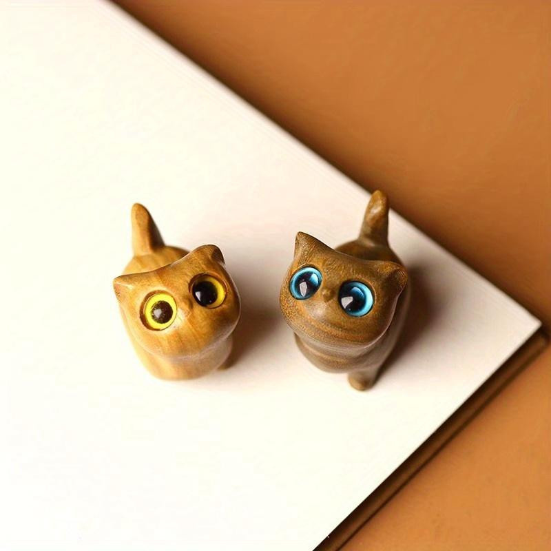 NATAWA Tierornament Neugierige Katze aus Holz in Braun - Bild 2