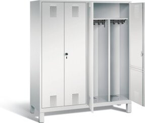 C+P Spind Evolo Schwarz-Weiss mit Front und Korpus in Lichtgrau, H: 185,0 cm, B: 159,0 cm, T: 50,0 cm - Bild 1