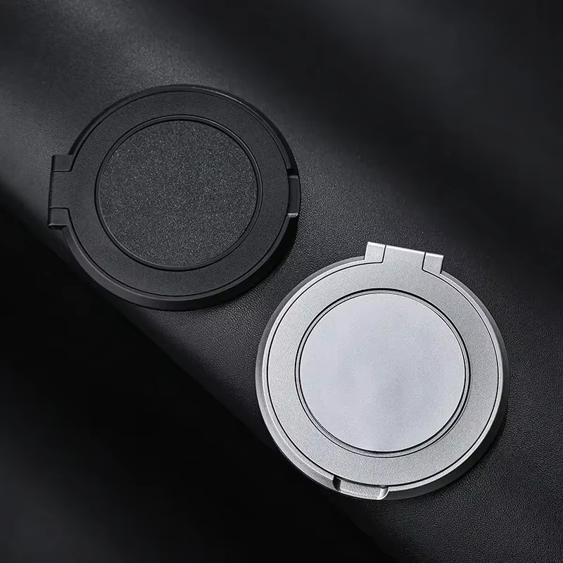 WSSHE Handy-Fingerringhalter in Schwarz mit 360-Grad-Drehung als ultradünner Metall-Standaufkleber für iPhone, Xiaomi und Samsung - Bild 3