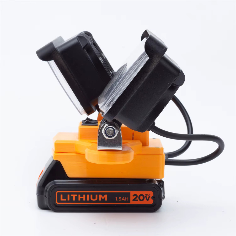 BLACK+DECKER LED-Arbeitsleuchte für 20 V Lithium-Batterie mit USB Typ C, kabelloses Notlicht in Gelb und Schwarz für Garten und Outdoor-Einsätze - Bild 6