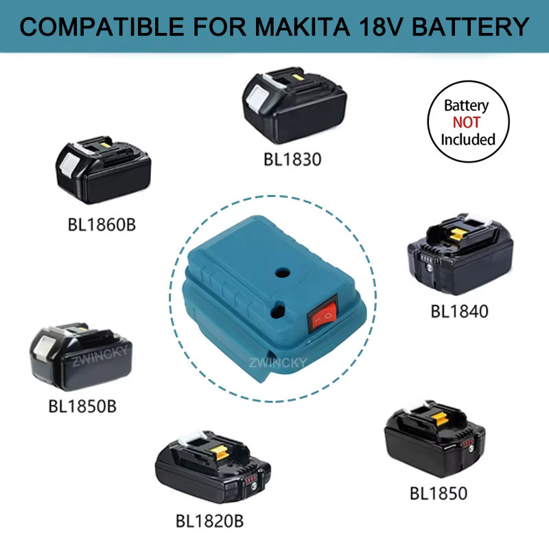Makita 18V Lithium-Batterie DIY Adapter Konverter Basis mit Schalter in Blau für BL1830 BL1840 BL1850 - Bild 4