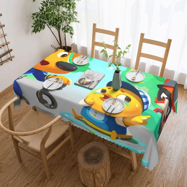Personalisierte Sheriff Labrador Tischdecke von JINGYUE Pet, rechteckige und ölbeständige Tischabdeckung in Mehrfarbig, B/T: 137 x 183 cm - Bild 1