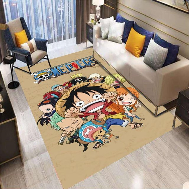 Miniso One Piece Anime Luff Bereichsteppich mit Anti-Rutsch-Funktion, B/B/H: 80 x 50 cm, Mehrfarbig - Bild 1