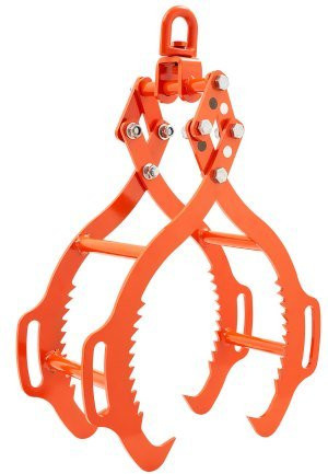 VEVOR Forstzange aus Stahl in Orange mit 4 Krallen und 1500 kg Tragfähigkeit, drehbare Holzgreifer-Hebezange für LKWs und Traktoren - Bild 1