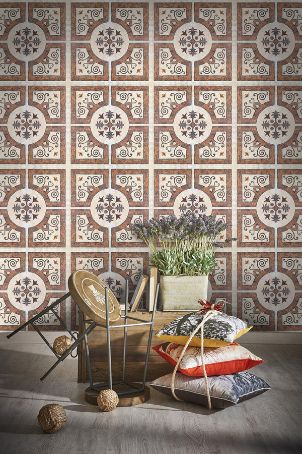 MINDTHEGAP Tapete zantine Tile WP20060 in Braun und Multicolour mit geometrischem und orientalischem Muster - Bild 1