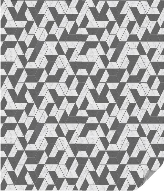 Tulup Buntglasfolie Geometrische Illusionen Fensterfolie in Schwarz und Multicolour, Breite: 100 cm, Höhe: 116 cm - Bild 1