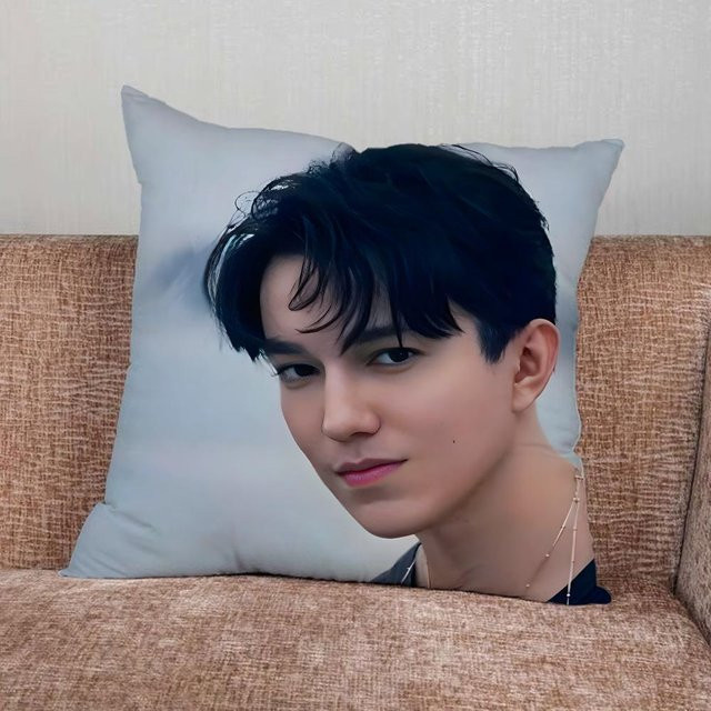 JMG Clothing Kissenbezug mit D-Dimash K-Kudaibergen Motiv, Farbe: Weiß, B/T/H: 40 x 40 x 0 cm - Bild 1