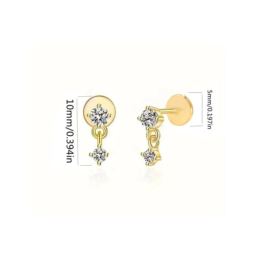 Aide Ohrringe, 925 Silber, Gold, Zirkonia, Damen - Bild 3