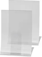 SIGEL Tischaufsteller aus Kunststoff, transparent, 2er-Set, B/H/T: 21 x 30 x 11 cm - Bild 1