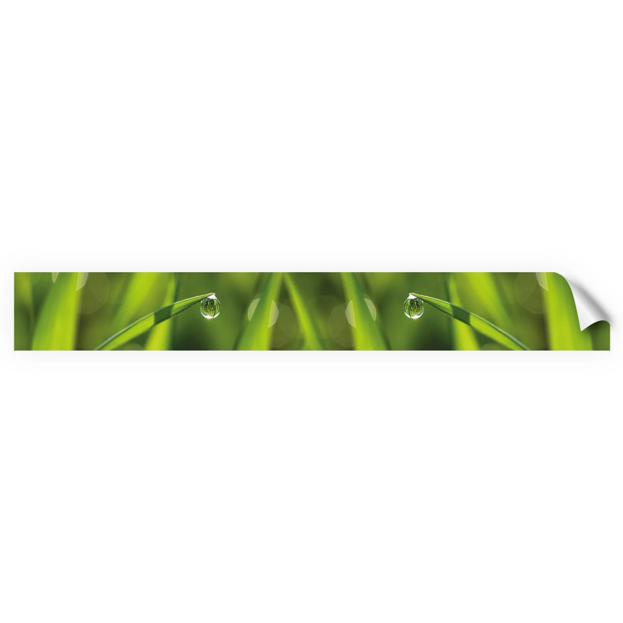 Myspotti Küchenrückwandfolie Tautropfen in Grün mit Fliesenoptik, Selbstklebend, B: 450 cm, H: 60 cm - Bild 2