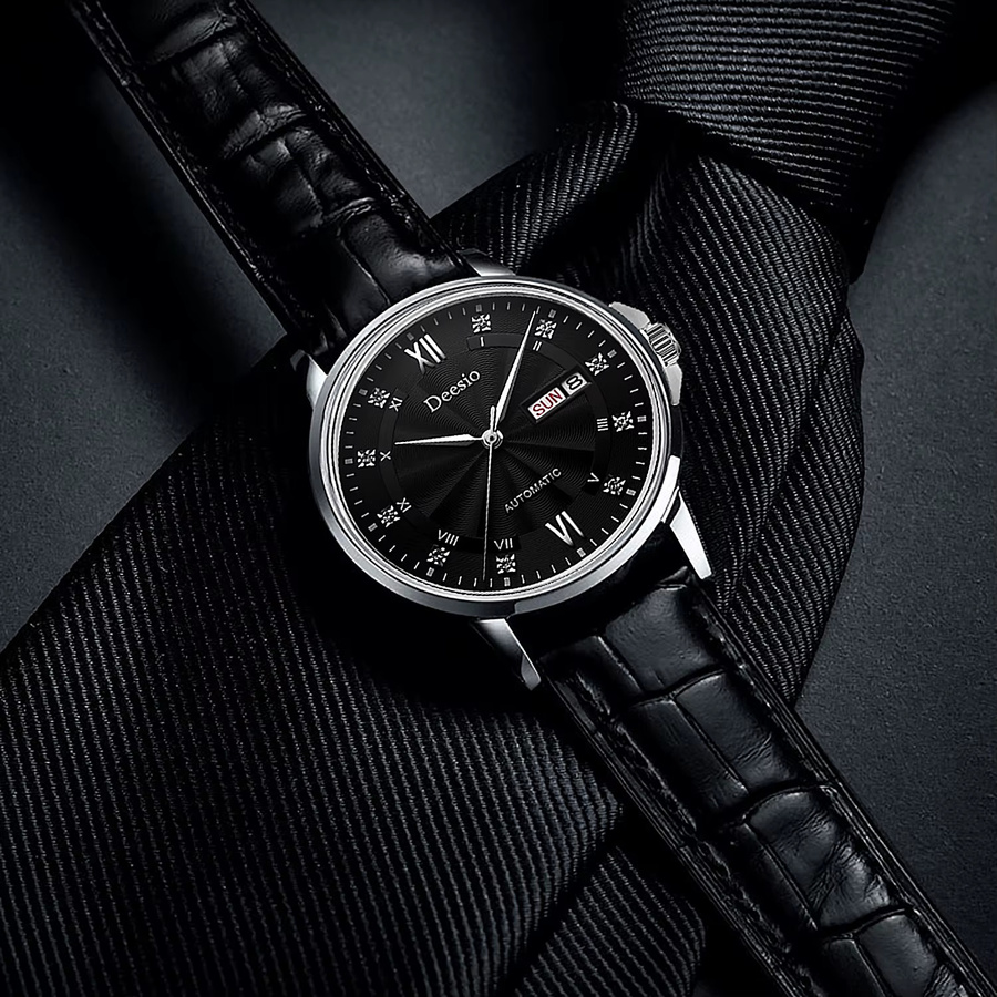 Deesio Armbanduhr Automatik, Edelstahl, Saphirglas, Datum, Herren - Bild 2