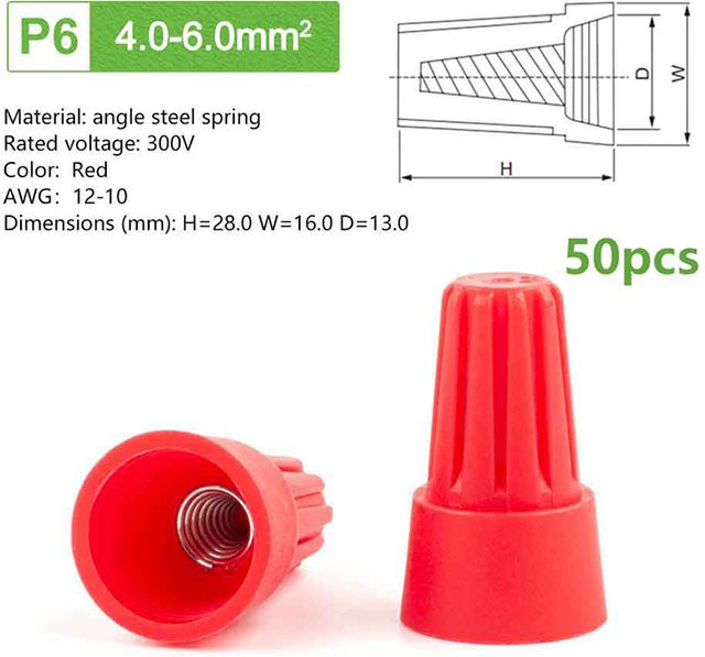 JETTING 50 Stück Elektrische Isolierte Twist Crimp Terminal Mutter Feder End Kappe Set in Grau - Bild 1