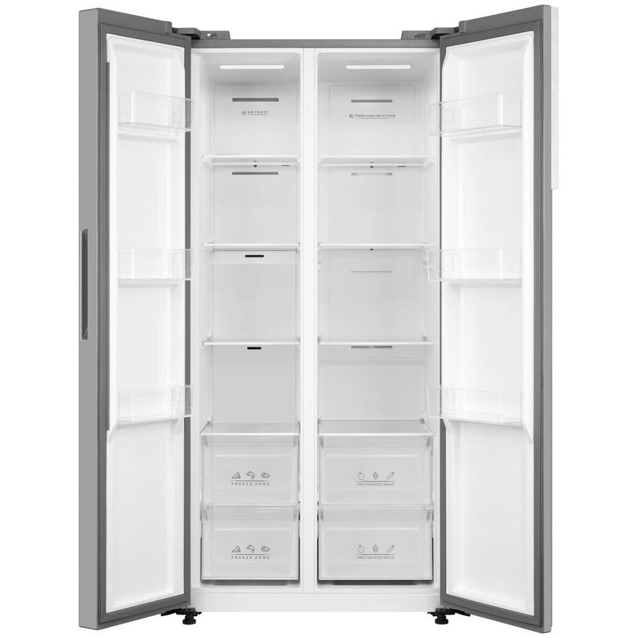 POCOline Side-by-Side Kühlschrank SBS179-460EIXDNF in Silver, No Frost und Zero Degree Zone, B/H/T: 83,5 x 177,5 x 63,5 cm - Bild 1