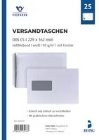 POSTHORN Versandtasche DIN C5 aus Papier, weiß, selbstklebend, 25 Stück - Bild 1