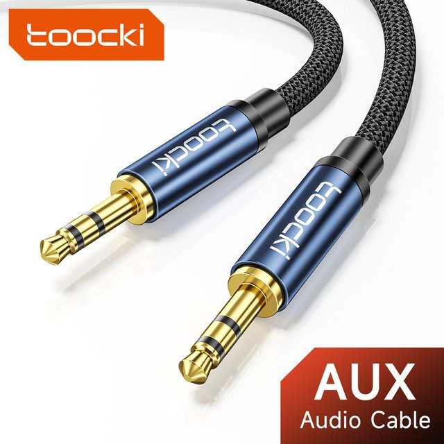 Toocki 3,5-mm-Klinken-Audiokabel Aux-Verlängerungskabel in Grau für Kopfhörer, PC, TV und Lautsprecher - Bild 1