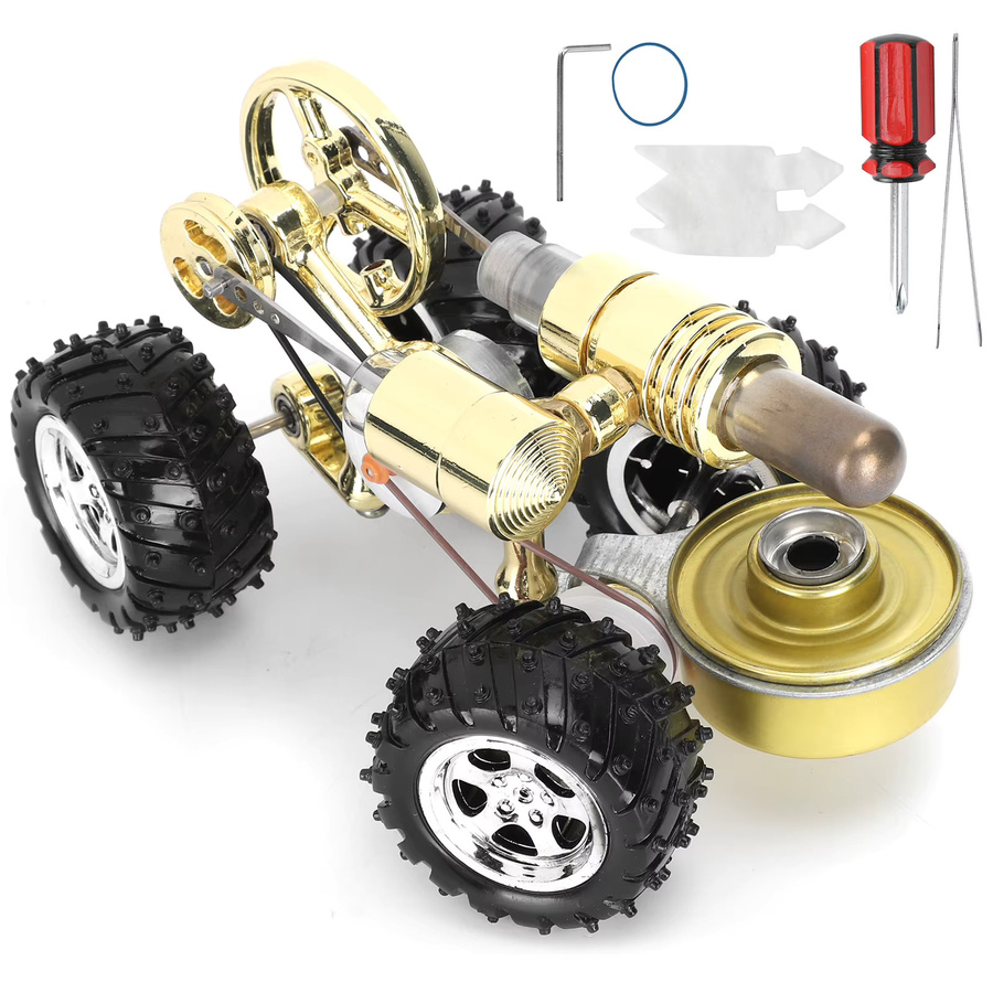 Qiilu Stirling Motor Modell Miniatur Auto Motor, Physik Wissenschaft Experiment Spielzeug - Bild 5