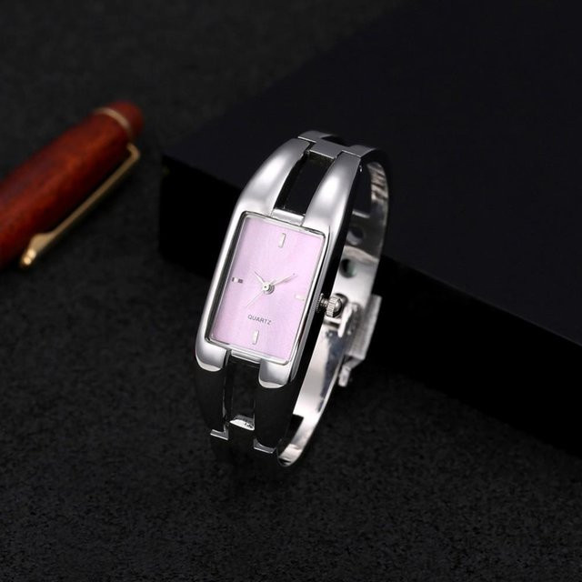 Armbanduhr Damen, Quarz, Edelstahl, Weiß, Rechteckig - Bild 1