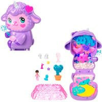 Polly Pocket Traumland Schatulle in Lammform mit Minipuppe und Einhorn-Haustier - Bild 1