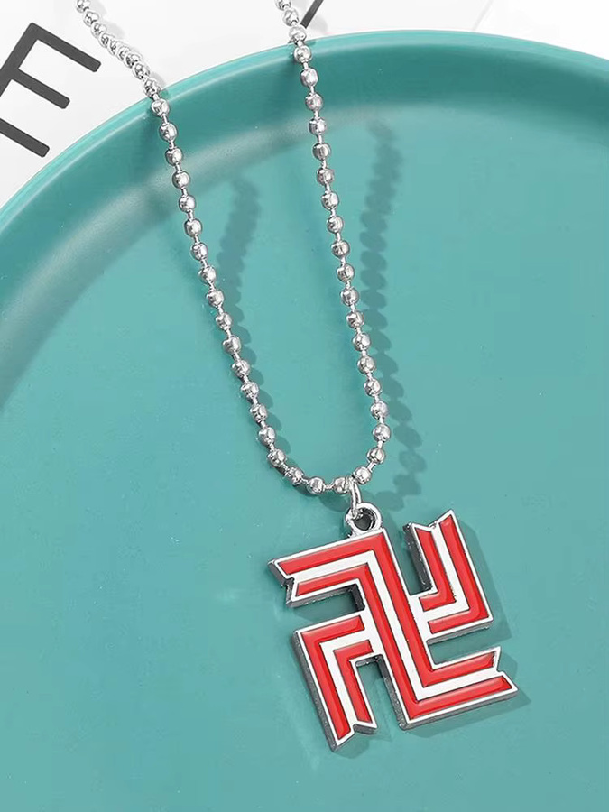 TAKARA TOMY Halskette, Edelstahl, Silber, Unisex, Manji-Gang-Logo Anhänger - Bild 4