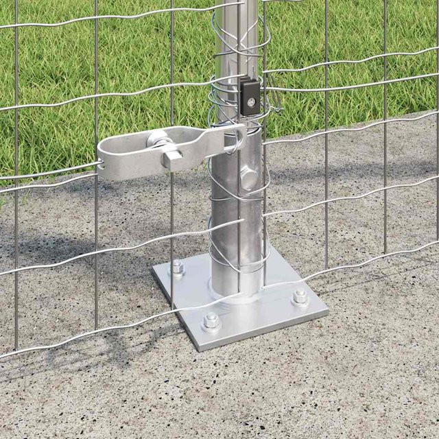 vidaXL Zaunpfosten aus Stahl in Silber für Betonmontage, 7 Stück, Höhe: 160 cm, Durchmesser: 3,2 cm - Bild 2