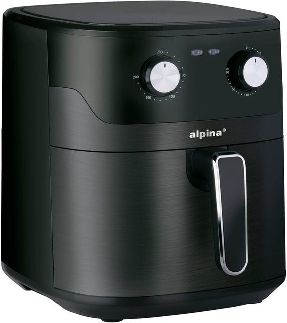 Alpina Heißluftfritteuse in Schwarz mit 6 l Fassungsvermögen, B/H/L: 28,7 x 33,1 x 38,3 cm - Bild 1