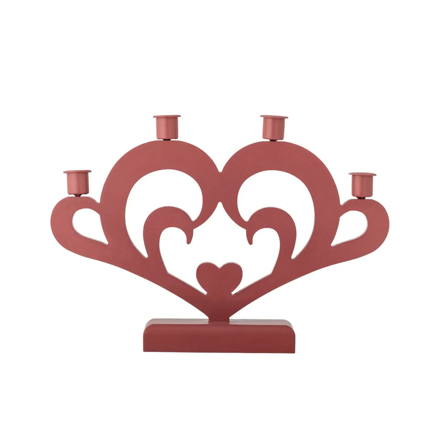 Bloomingville Adventskerzenhalter Salia aus Holz in Rot, Höhe: 36 cm - Bild 1