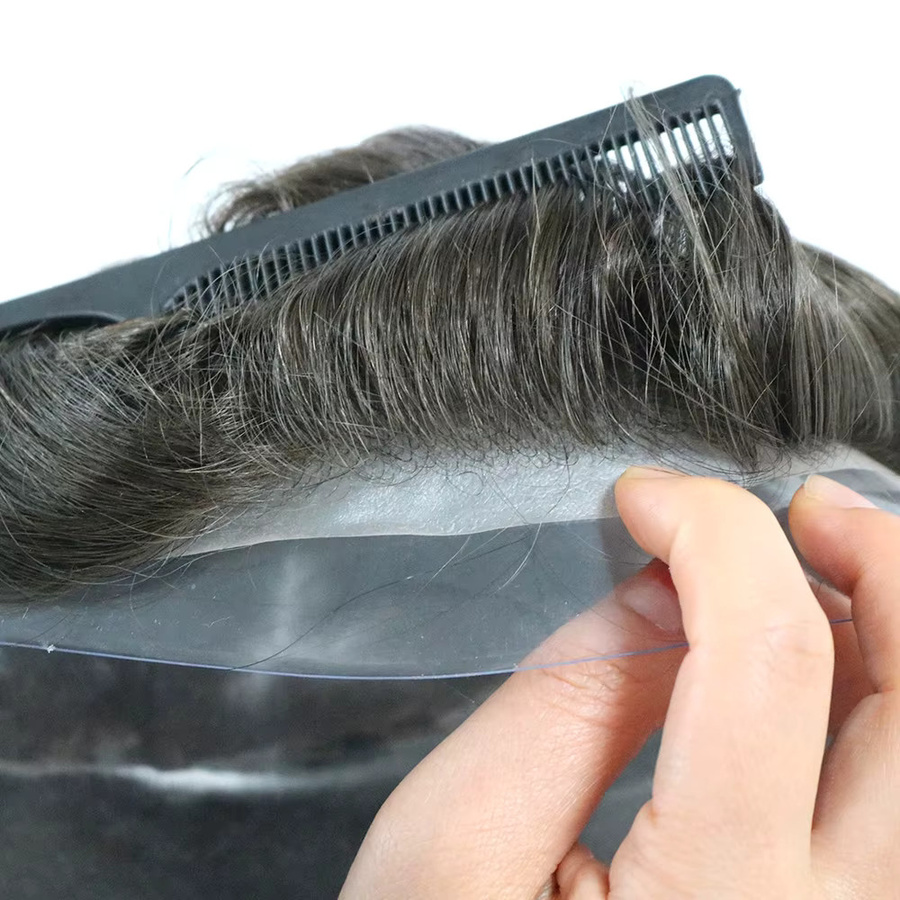 Eversilky Herren-Toupet, blond, V-Schlaufe, PU-Basis - Bild 3