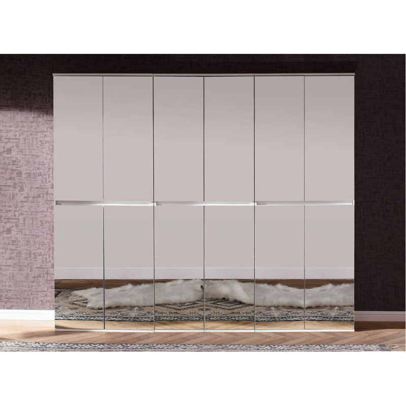 Trendteam Garderobenschrank Mirror in Weiß mit Spiegelglas für den Flur, B/H/T: 222 x 191 x 34 cm - Bild 2