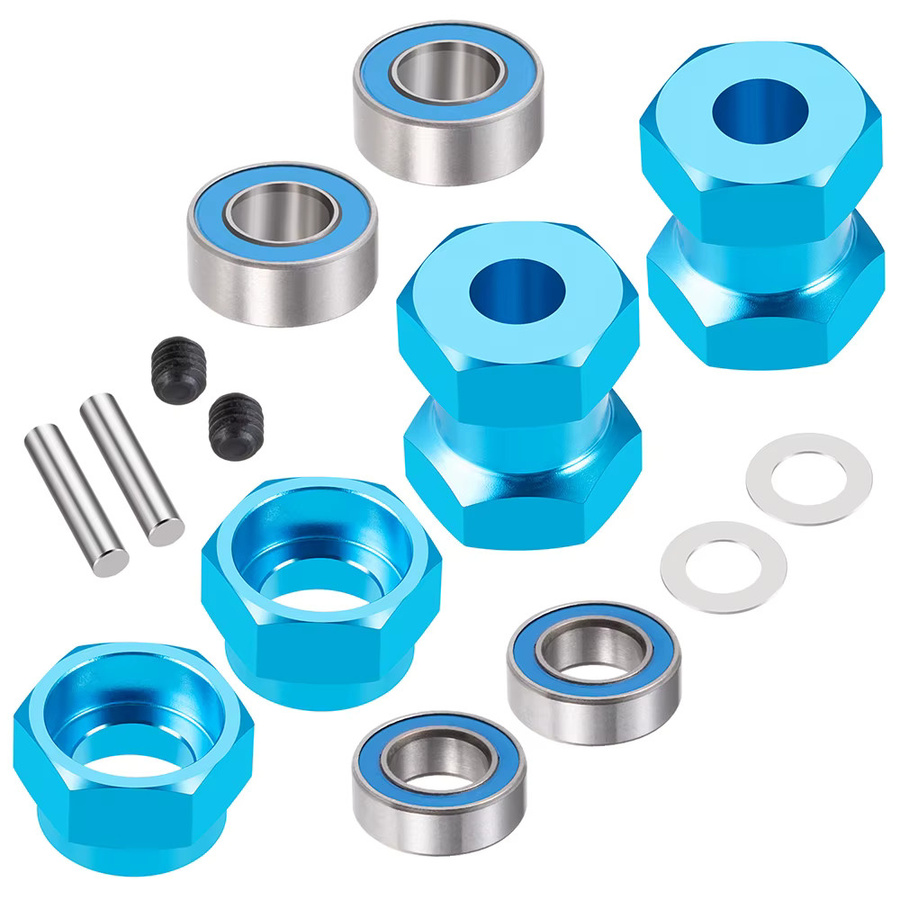 TRINOOD Radsechskant-Adapter Verriegelungsnabe, 4-teiliges Set, 1:10, Metall, Blau - Bild 3