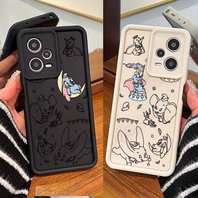 Dumbo Silikon-Handyhülle mit Augen-Design und Umhängeband für Xiaomi Redmi Note 15 14 13 12S 11S 11T 10 Pro Plus Max - Bild 1