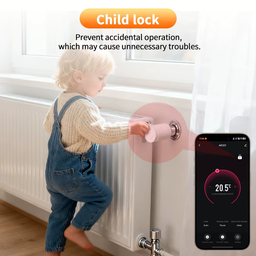 Tuya Zigbee Heizkörper-Thermostatventil mit App-Steuerung und WiFi, Temperaturregler in Weiß - Bild 3