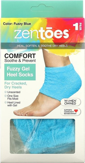 ZenToes Fuzzy-Gel-Fersensocken, Blue, Unisex - Bild 1