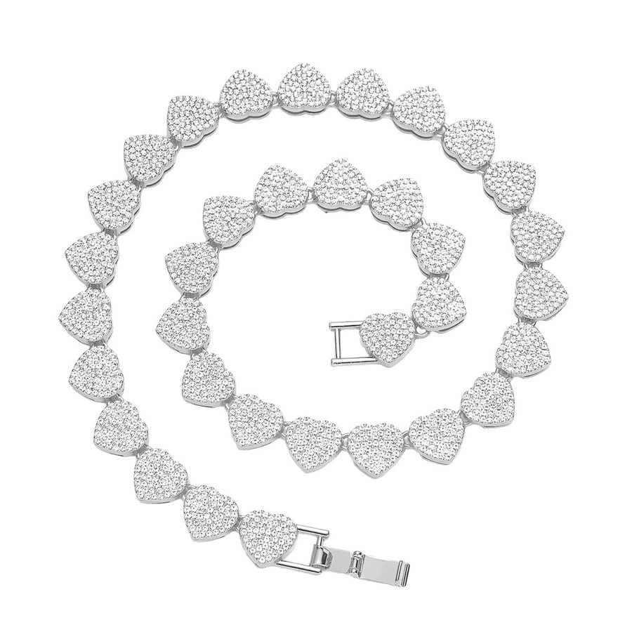 Yupsk Schmuckset, Armband und Halskette, Silber, Kristall, 20/45 cm - Bild 3