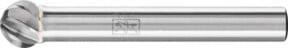 PFERD Hartmetall Hochleistungsfrässtift INOX Kugel KUD silber, Kugel Ø 08 x 07 mm, Schaft-Ø 6 mm für Edelstahl - Bild 1
