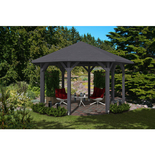 SKANHOLZ Pavillon Nice 2 aus Leimholz Fichte in Schiefergrau, B/T/H: 484 x 484 x 330 cm - Bild 2
