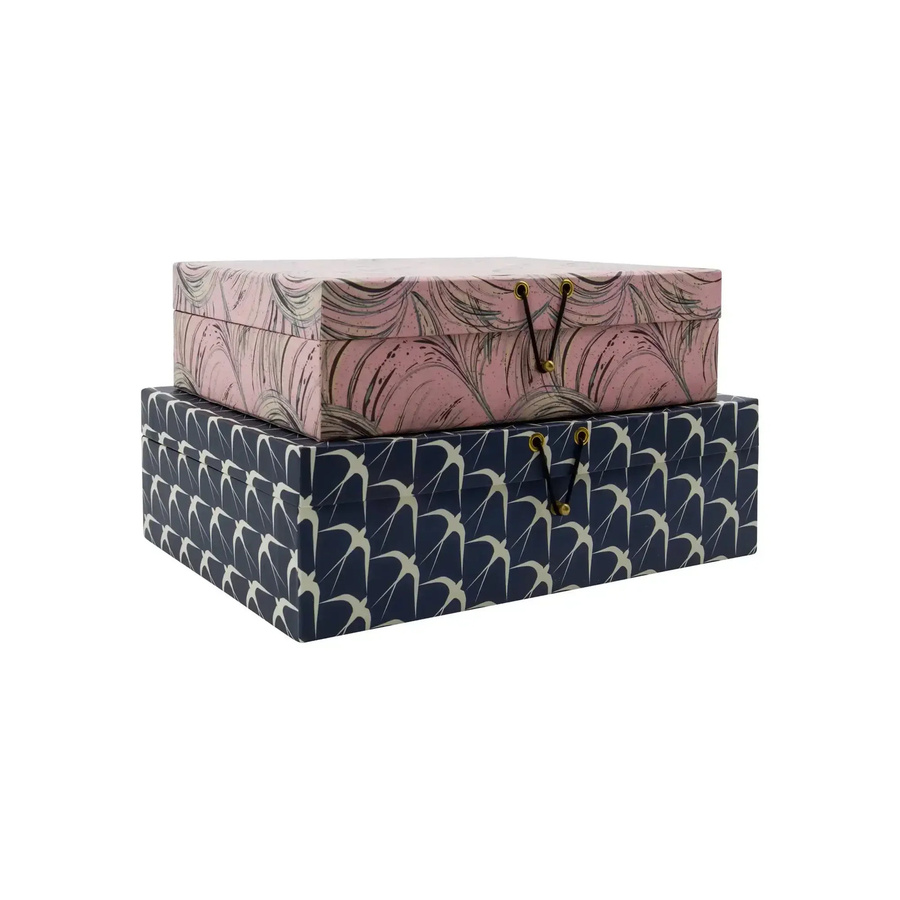 House Doctor Aufbewahrungsboxen Keep Set aus Papier in Rosa und Blau (2er Set) - Bild 1