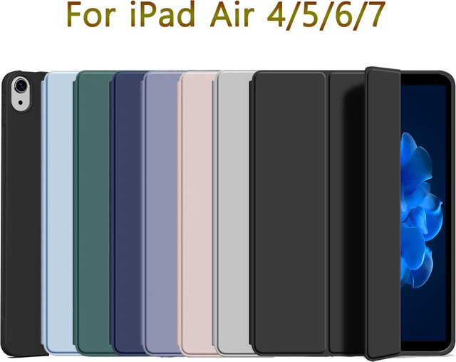 Zair Smart Cover Schutzhülle aus Silikon und PU-Leder für iPad Air 4 5 6 7 Generation in Blau - Bild 1
