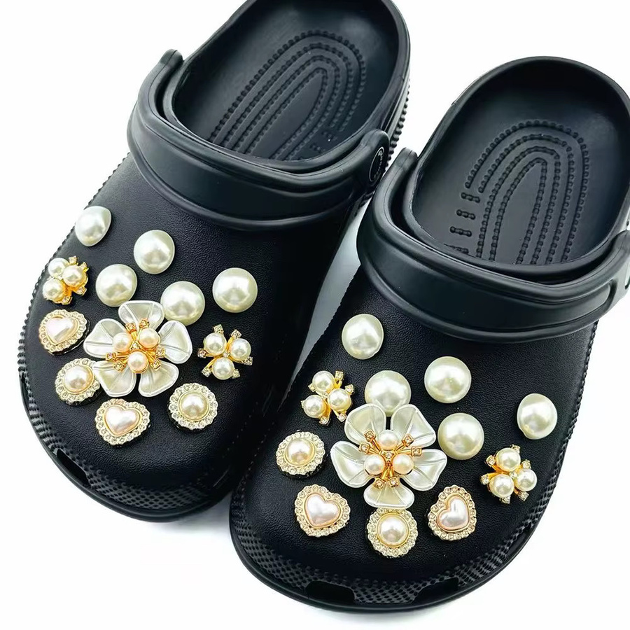 FHLDING Schuhcharms-Set, 24-teilig, Perlen, Diamanten, Blumen - Bild 3