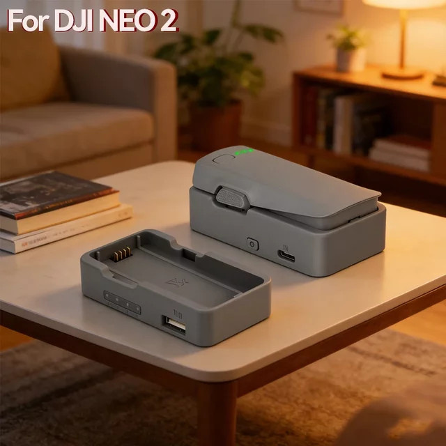 DJI Ladestation für DJI NEO 2 Drohnen-Akku, 18W Powerbank in Grau - Bild 1