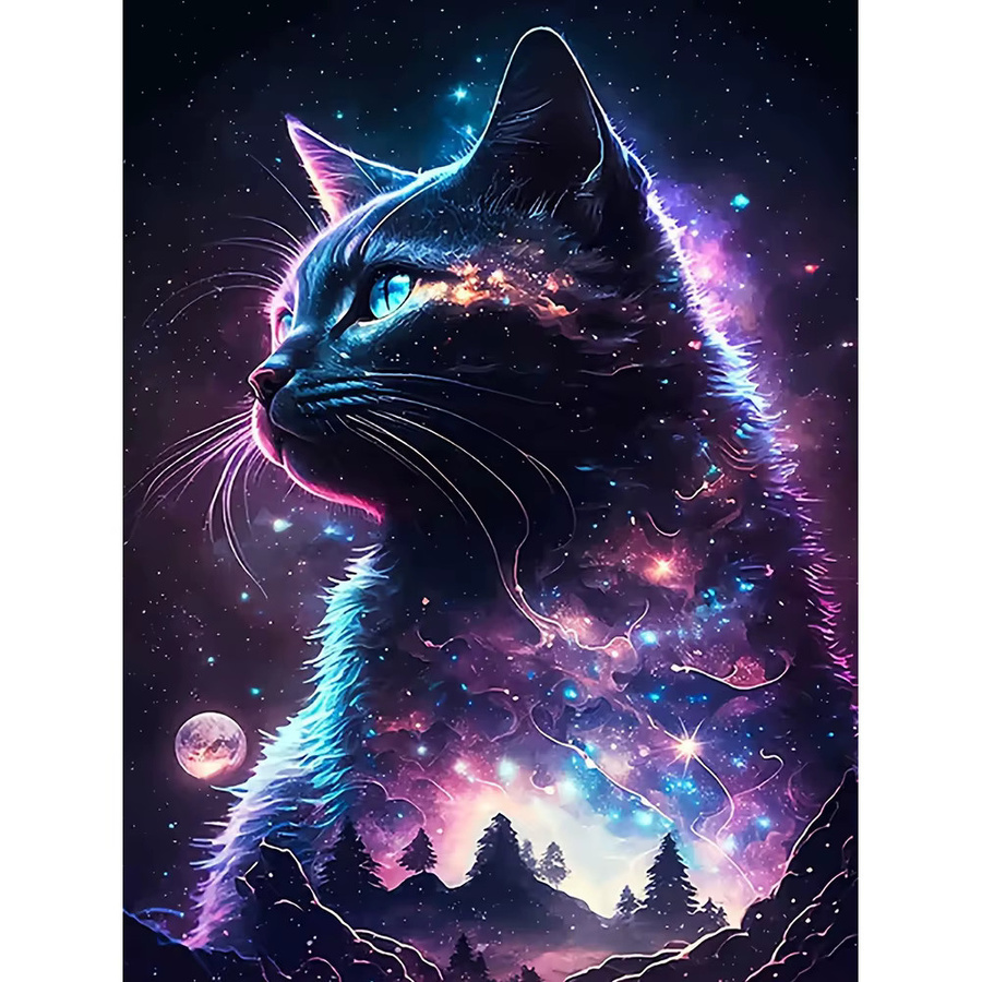 Evershine DIY Diamant Stickerei Katze Bild mit Strass Mosaik in Multicolor, B/H: 30 x 20 cm - Bild 4