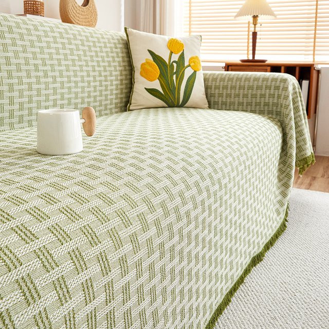 Übergroße Wende-Couchbezüge für 3-4 Kissen mit hoher Rückenlehne in Gelb und Grün - Bild 1