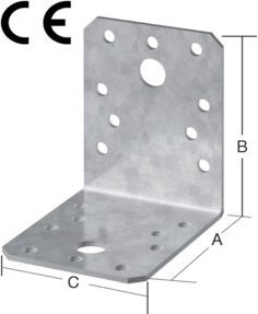 VORMANN Winkelverbinder aus verzinktem Stahl, Farbe: Silber, B/T/H: 6,0 x 6,0 x 4,5 cm - Bild 1
