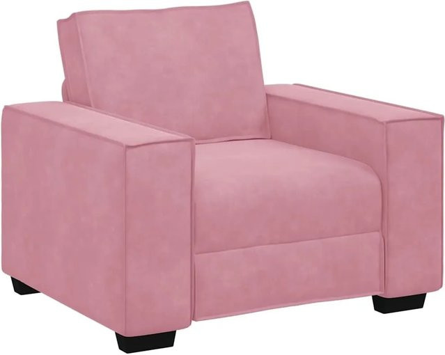 vidaXL Sessel Rosa aus Samt mit Armlehnen B/T/H: 100 x 78 x 84 cm - Bild 1
