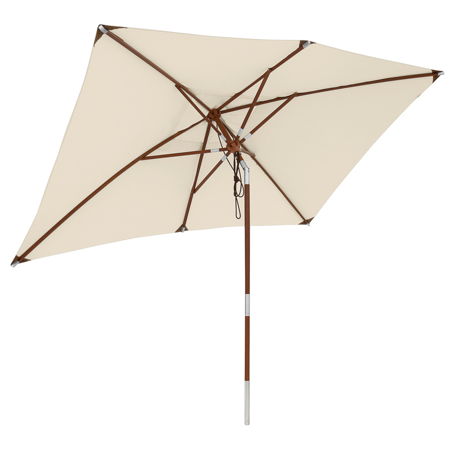 anndora Sonnenschirm Natural eckig knickbar mit UV-Schutz, Farbe: Beige/Braun, B/T: 300 x 200 cm - Bild 1