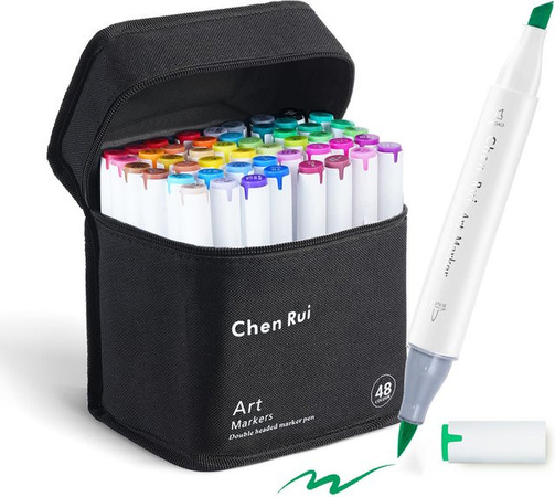 CHENRUI Dual Tip Art Marker Set mit Pinsel- und Meißelspitze, permanente Filzstifte in Multicolour mit Basis