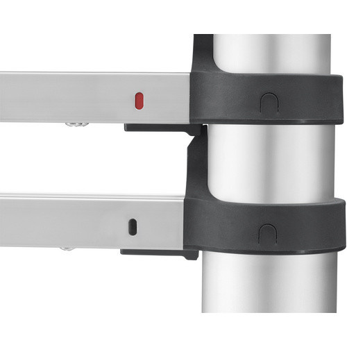 Hailo T80 FlexLine Teleskopleiter aus Aluminium mit 11 Sprossen in Silber, Schwarz und Rot - Bild 5