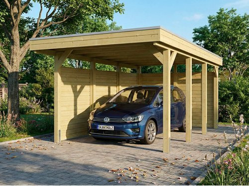 SKANHOLZ Carport Friesland Set A aus Fichte in Grün mit Seiten- und Rückwand, B: 320 cm, T: 555 cm, H: 239 cm - Bild 1