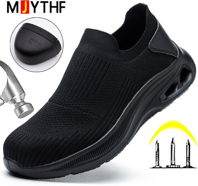 MJYTHF Atmungsaktive Arbeitssicherheitsschuhe für Herren mit leichter Stahlkappe und rutschfester Sohle - Bild 1